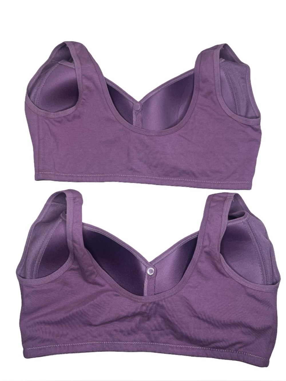 Women's Wireless Sz L Cotton Dainty Floral Front Closure Set of Two Bralettes - Picture 2 of 7